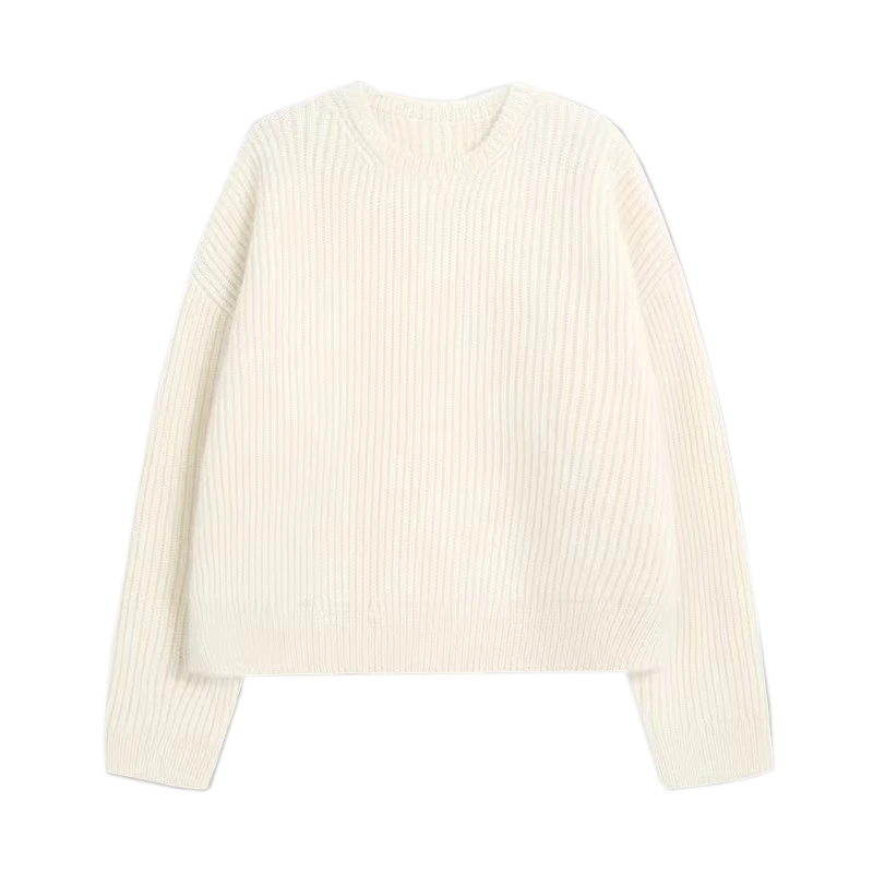 Designer-Pullover aus extrafeiner gerippter Wolle für Damen