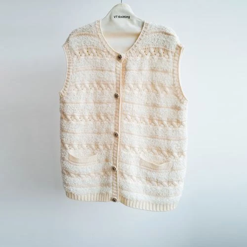 Strickjacke mit V-Ausschnitt aus Merinowolle für Damen