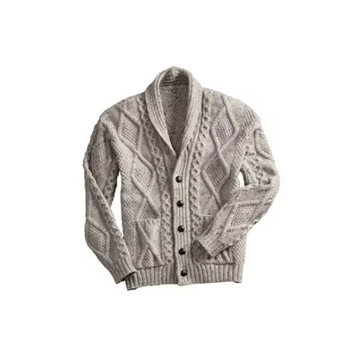 Herren-Cardigan mit Schalkragen aus Merinowolle