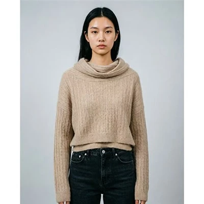 Stehkragenpullover Damen