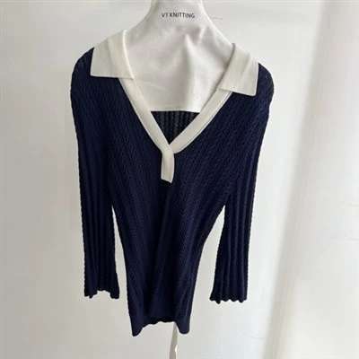 Damen V Hals gestrickt oben
