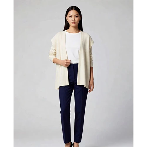 Wholegarment Knit Open Cardigan